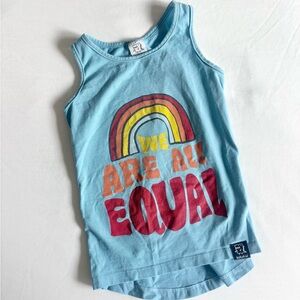 Kukukids “We Are All Equal” rainbow tank top 1-2yr